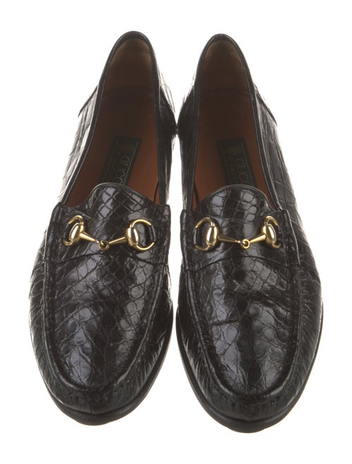 Gucci Horsebit Accent Alligator Dress Loafers
