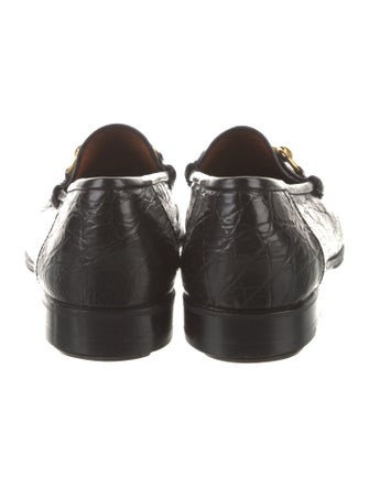 Gucci Horsebit Accent Alligator Dress Loafers