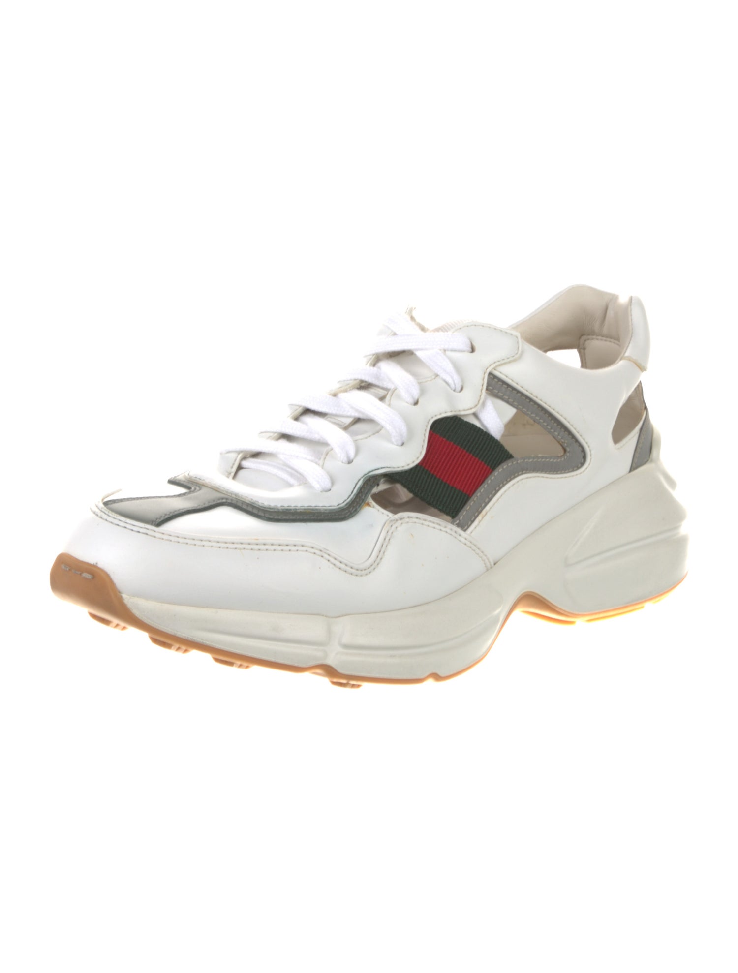 Gucci Web Accent Leather Sneakers