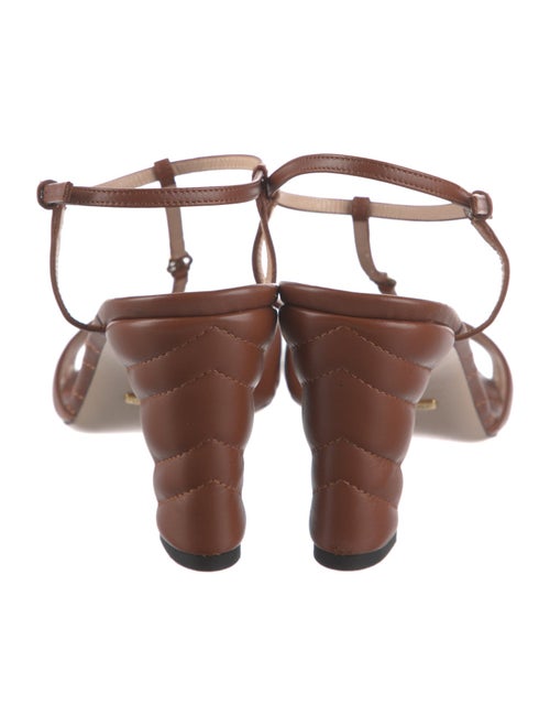 Gucci Double G Logo Leather T-Strap Sandals