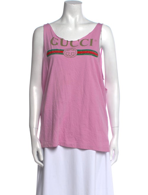 Gucci Graphic Print Scoop Neck Top