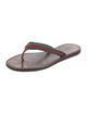 Gucci Web Accent Leather Flip Flops