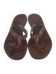 Gucci Web Accent Leather Flip Flops