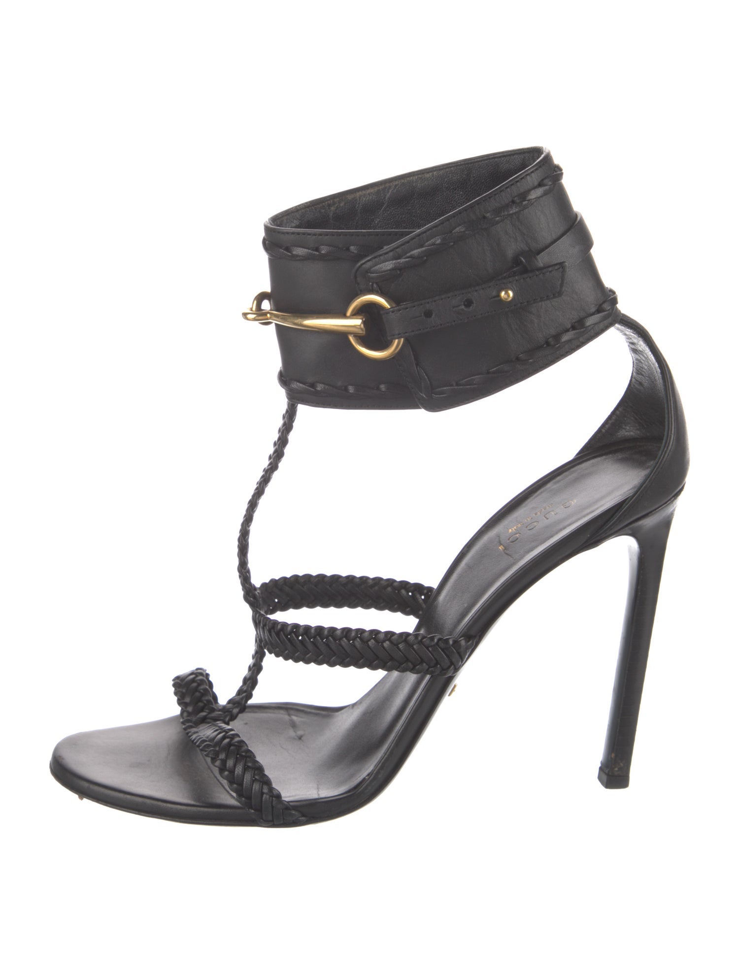 Gucci Horsebit Accent Leather T-Strap Sandals