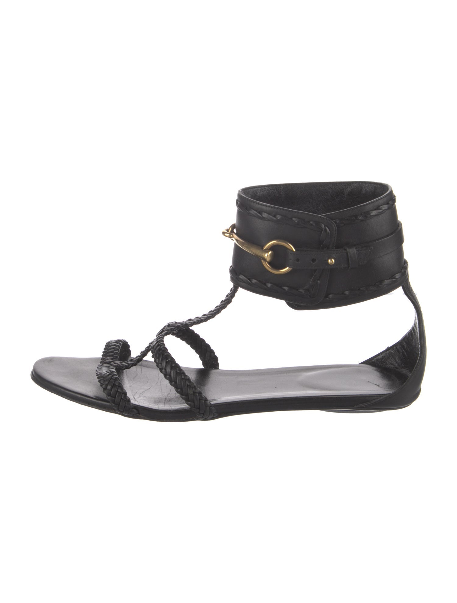 Gucci Horsebit Accent Leather Gladiator Sandals