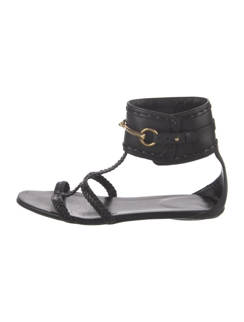 Gucci Horsebit Accent Leather Gladiator Sandals