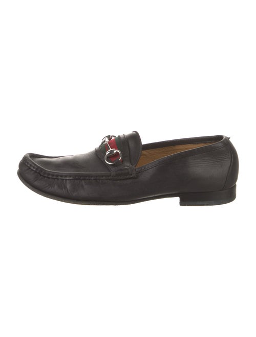 Gucci Web Accent Leather Dress Loafers