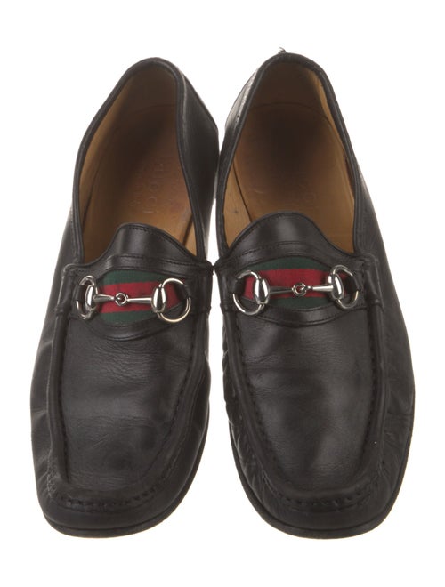 Gucci Web Accent Leather Dress Loafers