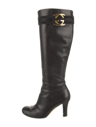 Gucci Interlocking G Logo Leather Boots