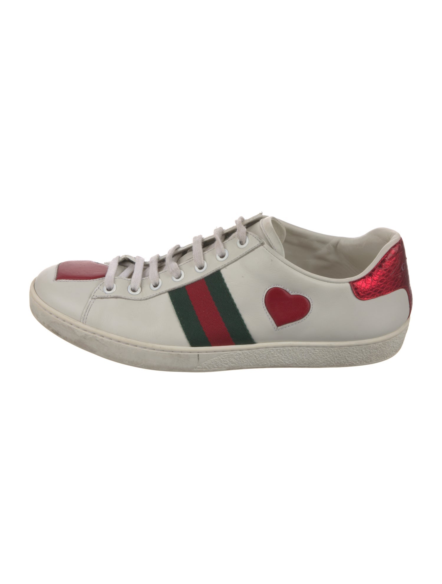 Gucci Web Accent Leather Sneakers