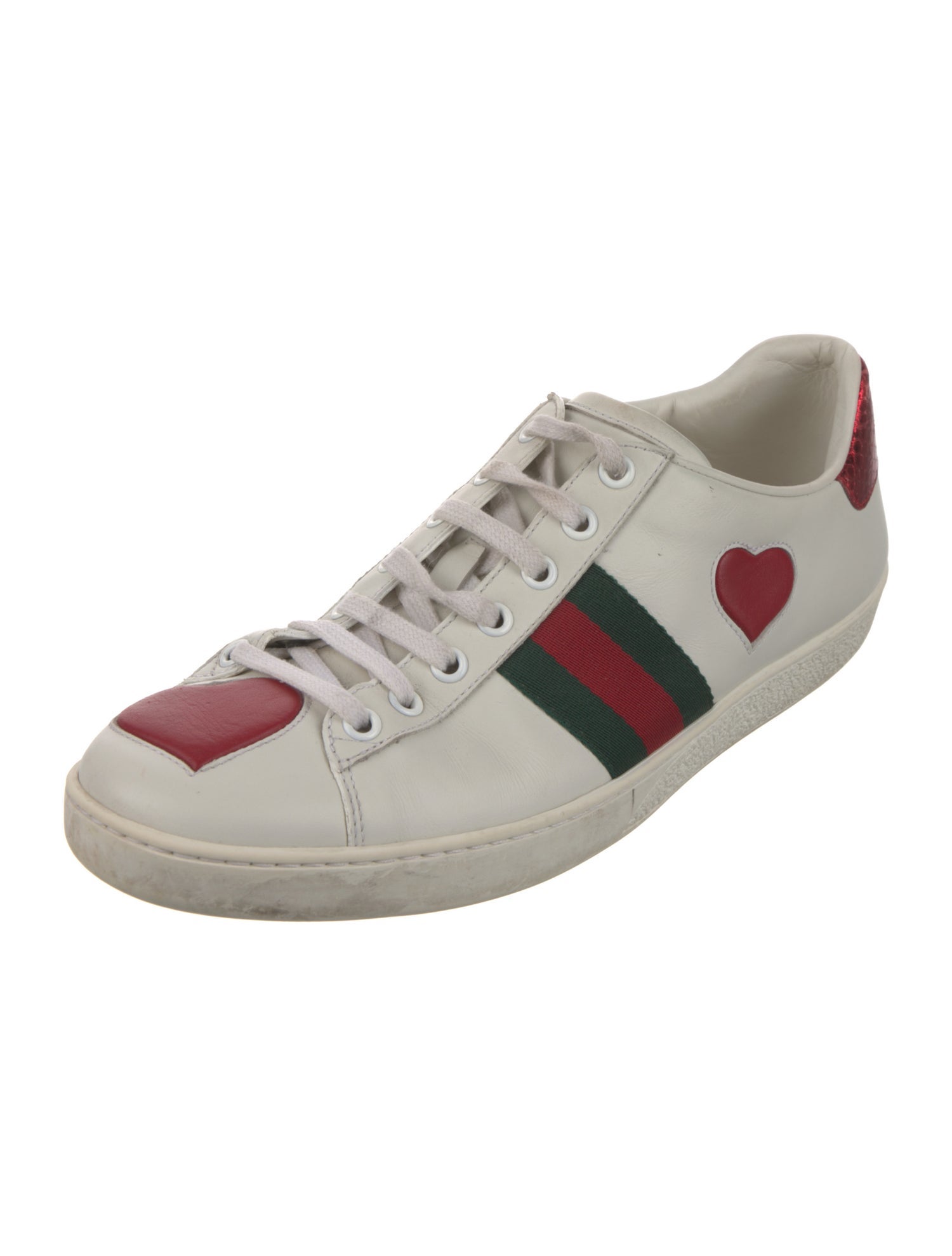 Gucci Web Accent Leather Sneakers