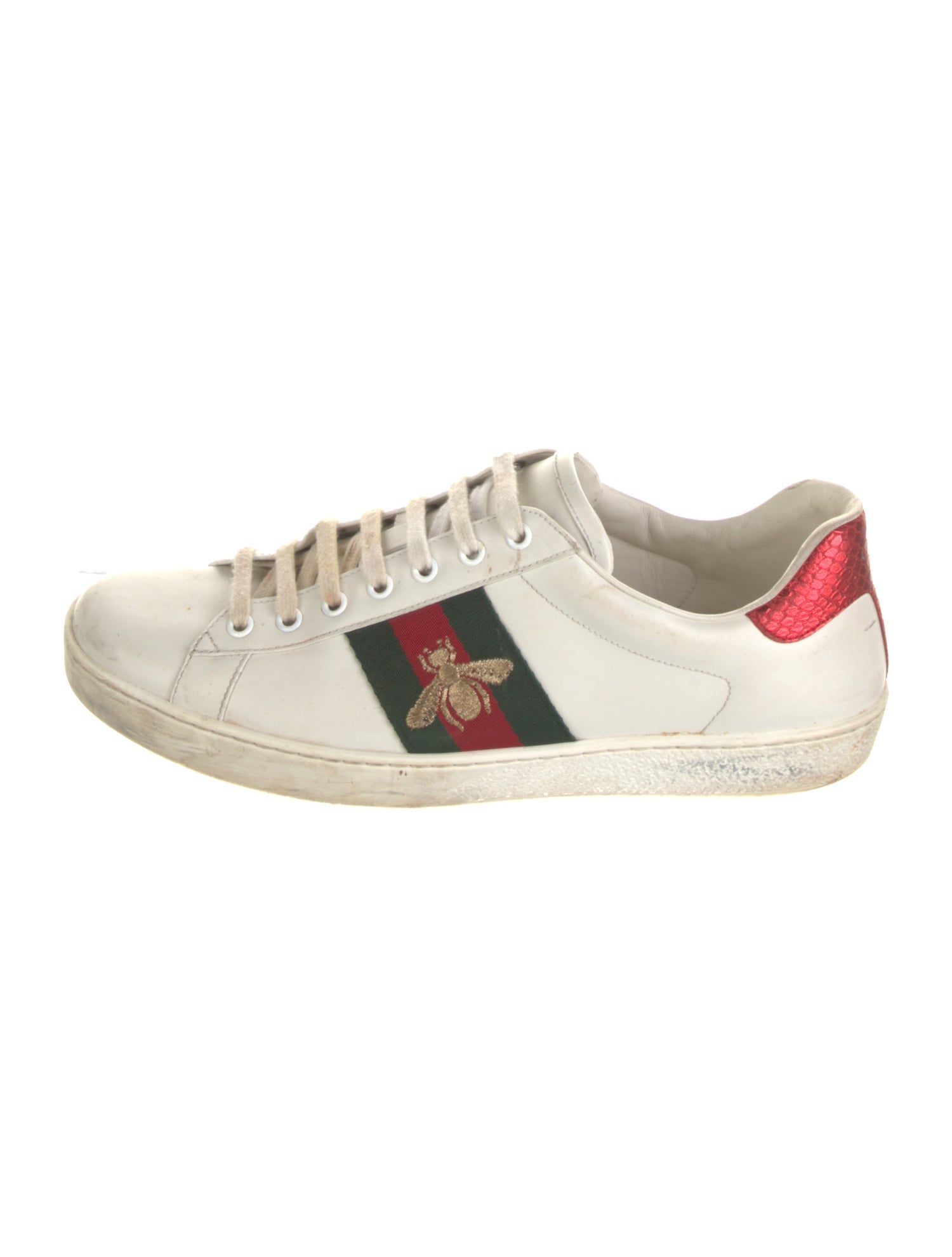 Gucci Web Accent Leather Sneakers