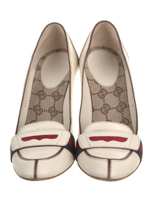 Gucci Sylvie Web Accent Leather Pumps