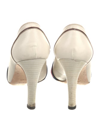 Gucci Sylvie Web Accent Leather Pumps