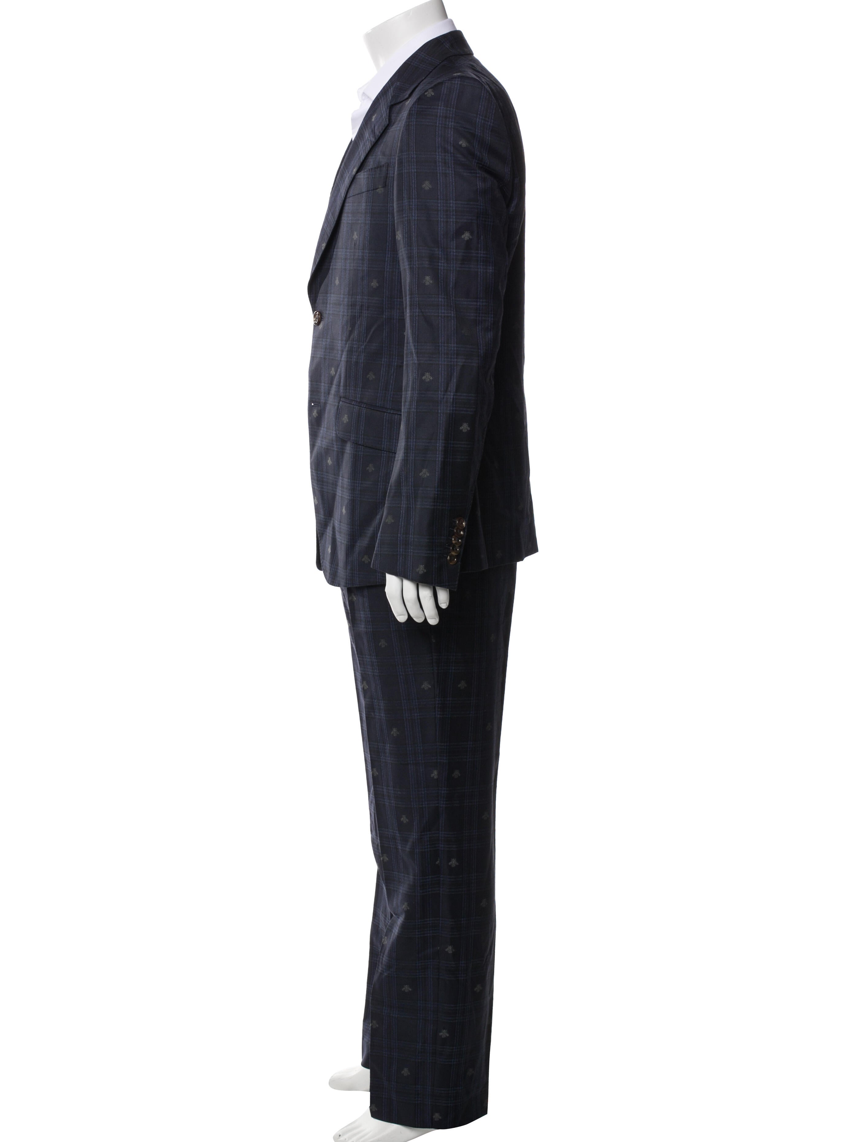 Gucci Bee Accent Wool Two-Piece Suit Vest