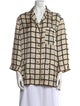 Gucci Silk Plaid Print Button-Up Top