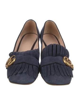 Gucci Double G Logo Suede Pumps