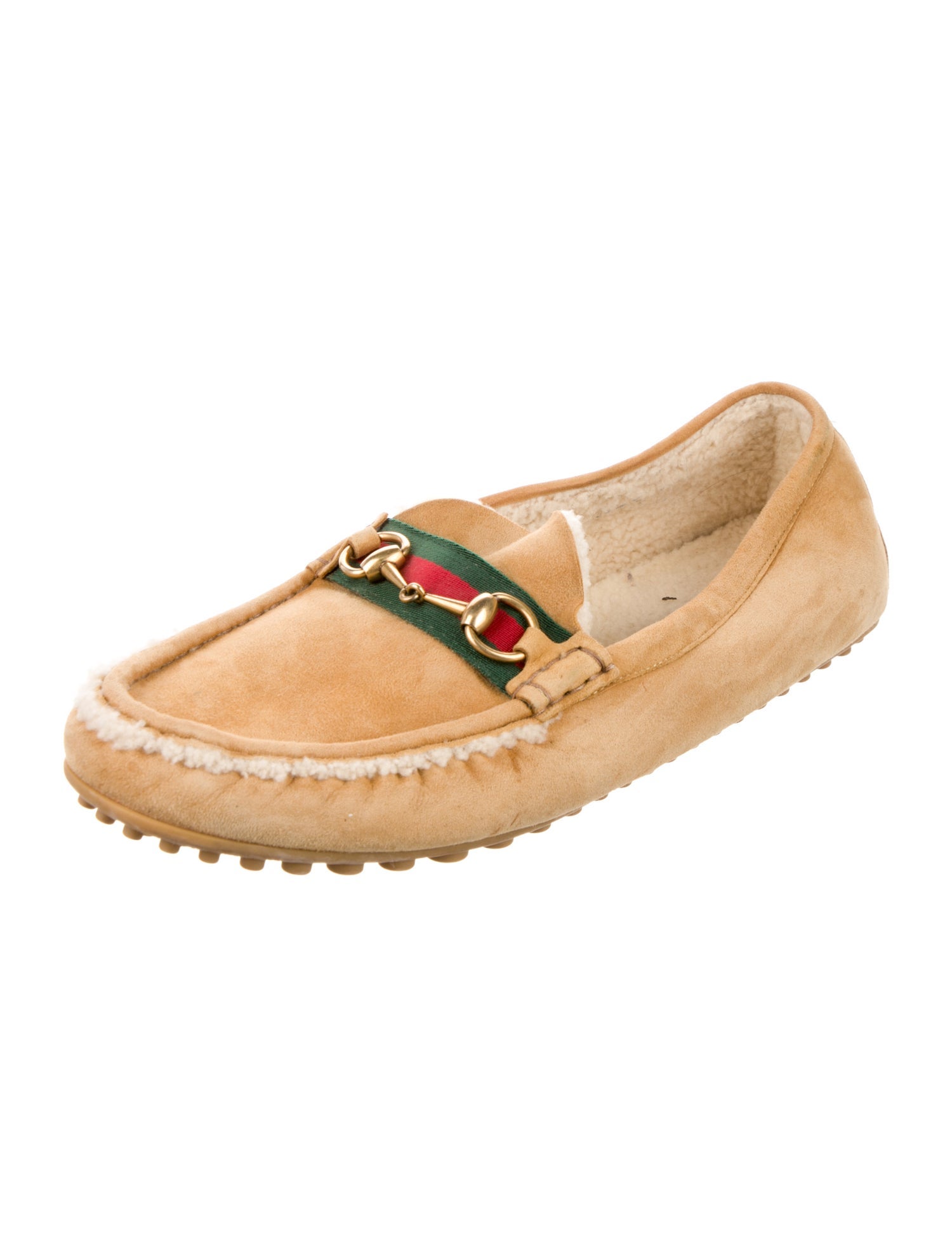 Gucci Web Accent Suede Drivers