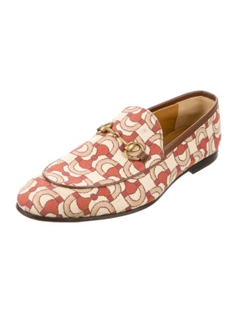 Gucci Horsebit Accent Canvas Loafers