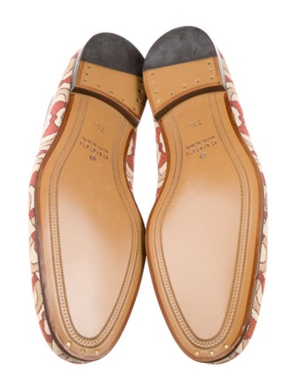 Gucci Horsebit Accent Canvas Loafers