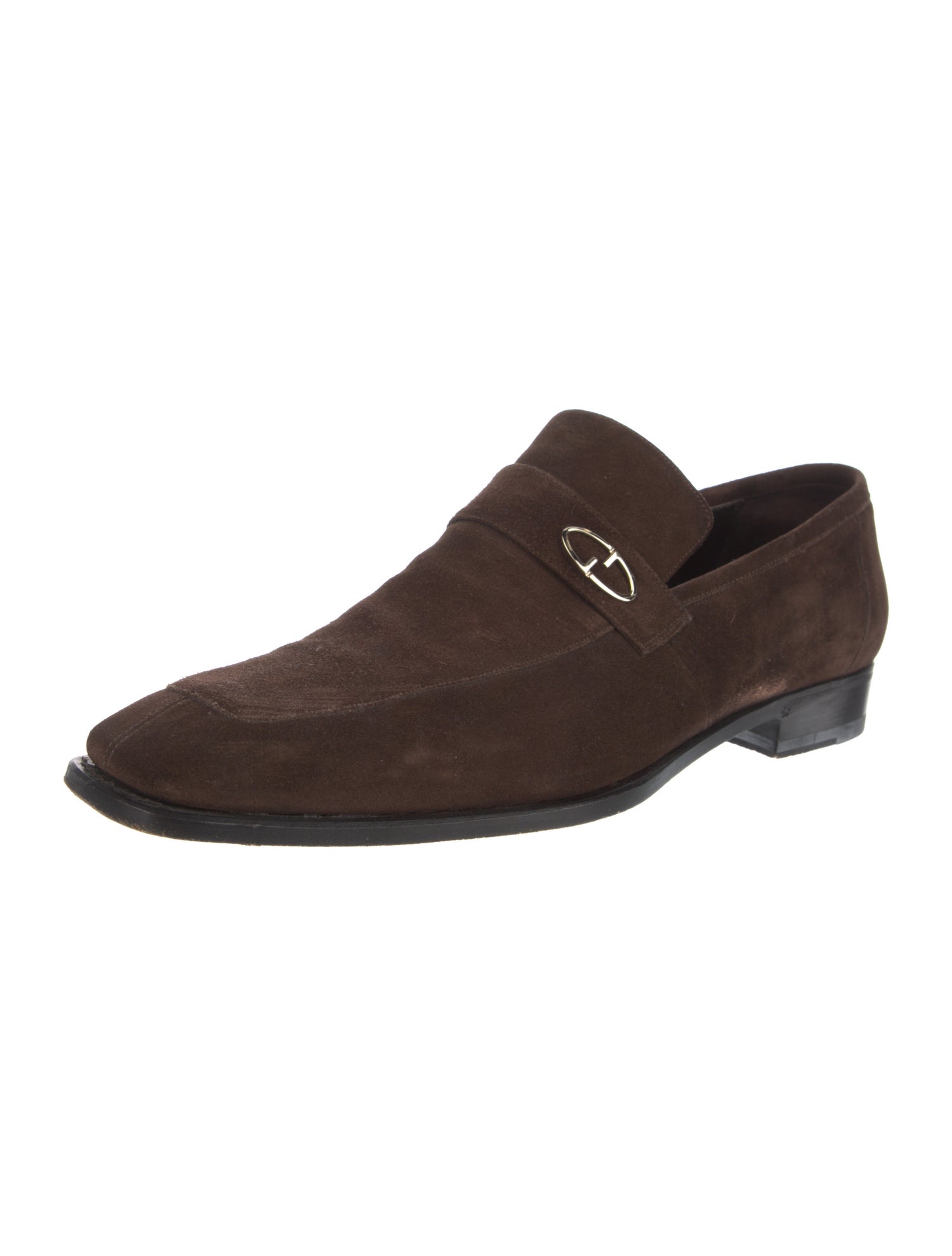 Gucci Interlocking G Logo Suede Dress Loafers