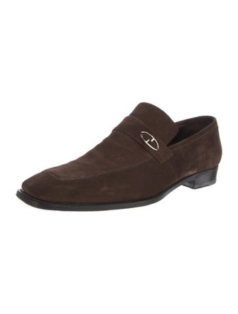 Gucci Interlocking G Logo Suede Dress Loafers