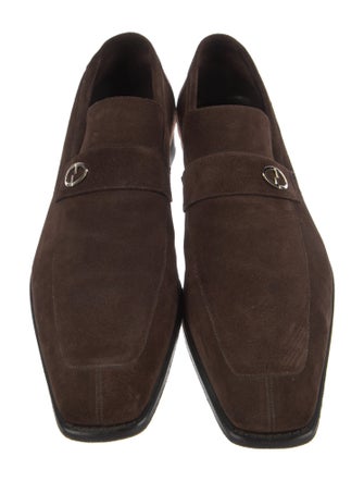 Gucci Interlocking G Logo Suede Dress Loafers