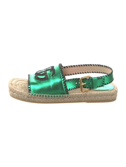 Gucci Double G Logo Leather Espadrilles