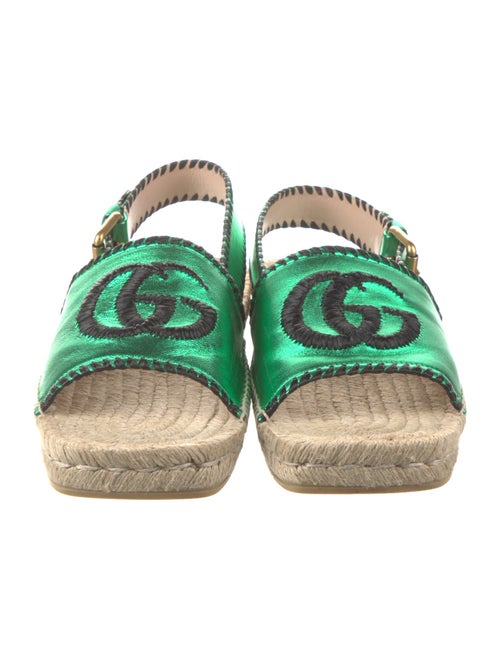 Gucci Double G Logo Leather Espadrilles