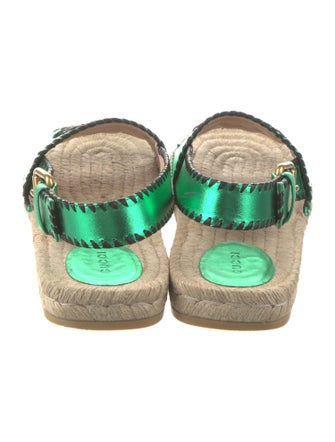 Gucci Double G Logo Leather Espadrilles