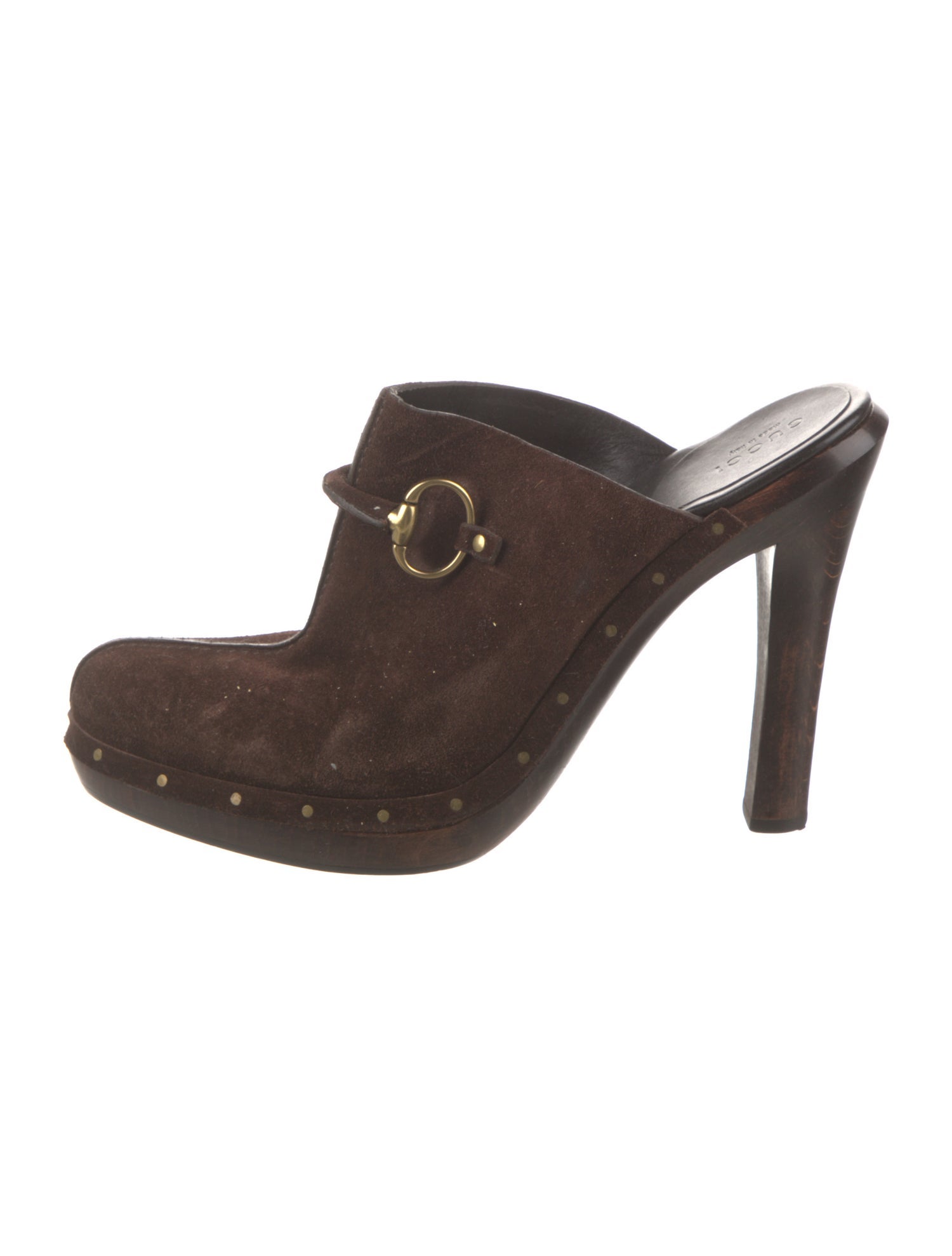 Gucci Horsebit Accent Suede Mules