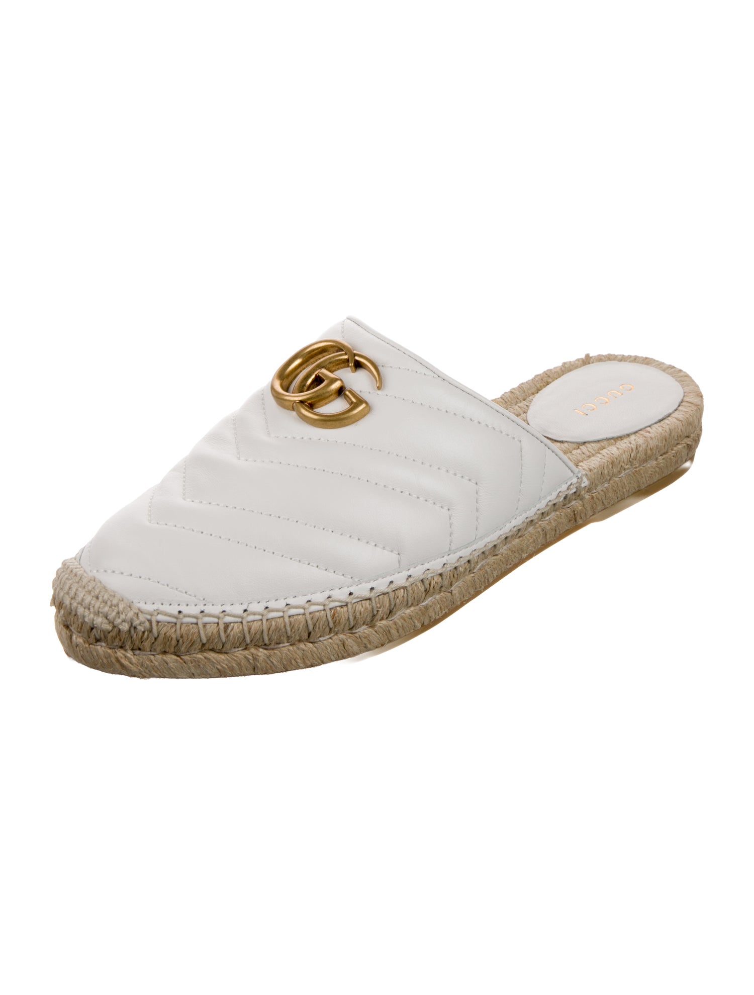 Gucci Double G Logo Leather Espadrille Sneakers w/ Tags