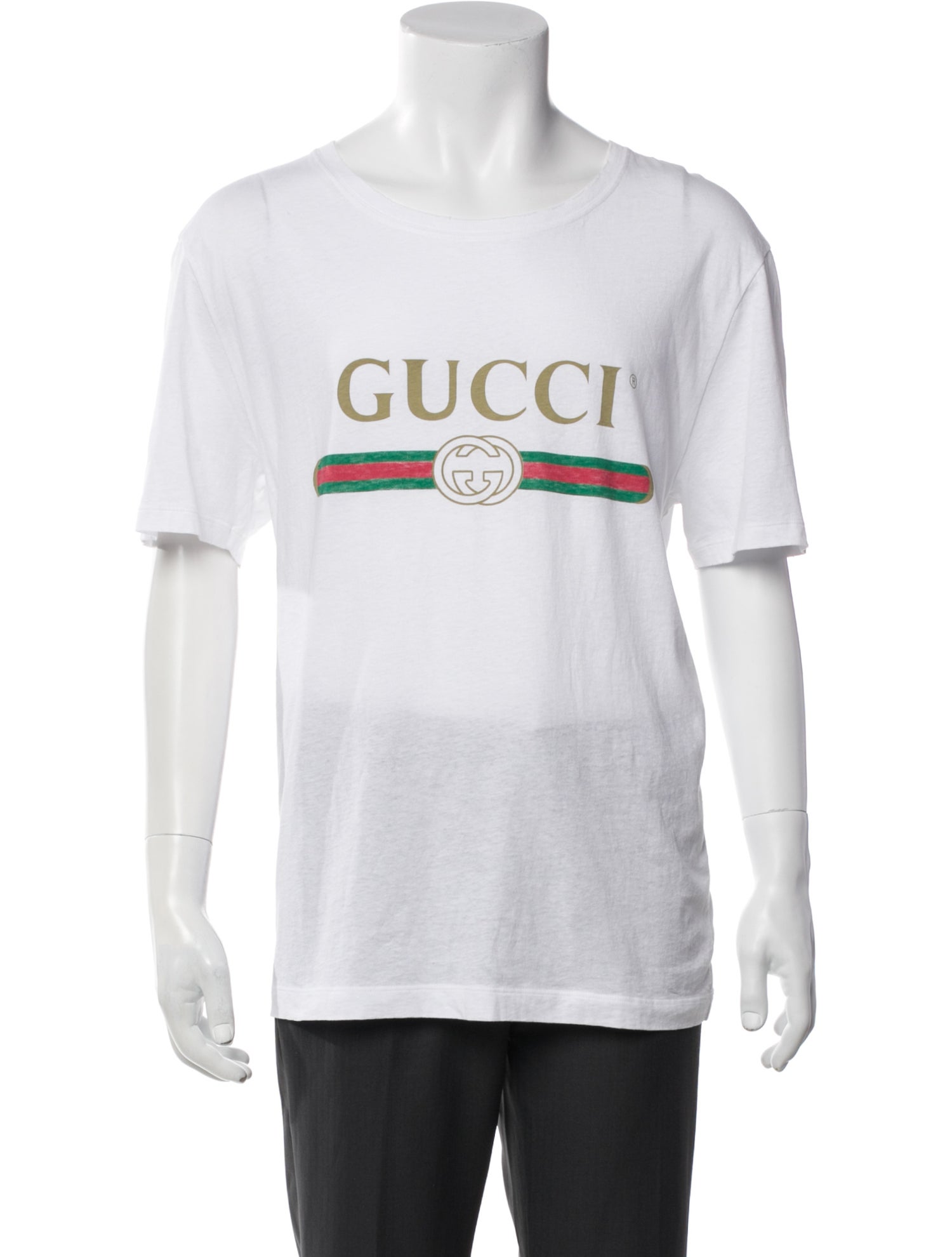 Gucci Web Accent Scoop Neck T-Shirt