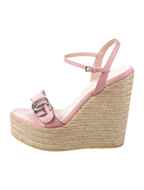 Gucci Double G Logo Leather Espadrilles