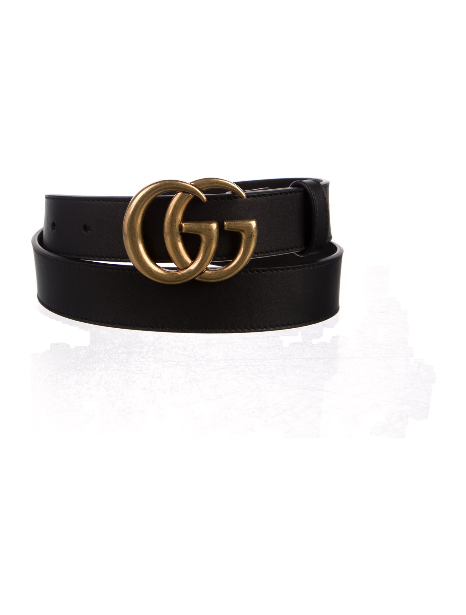 Gucci Double G Logo Leather Belt
