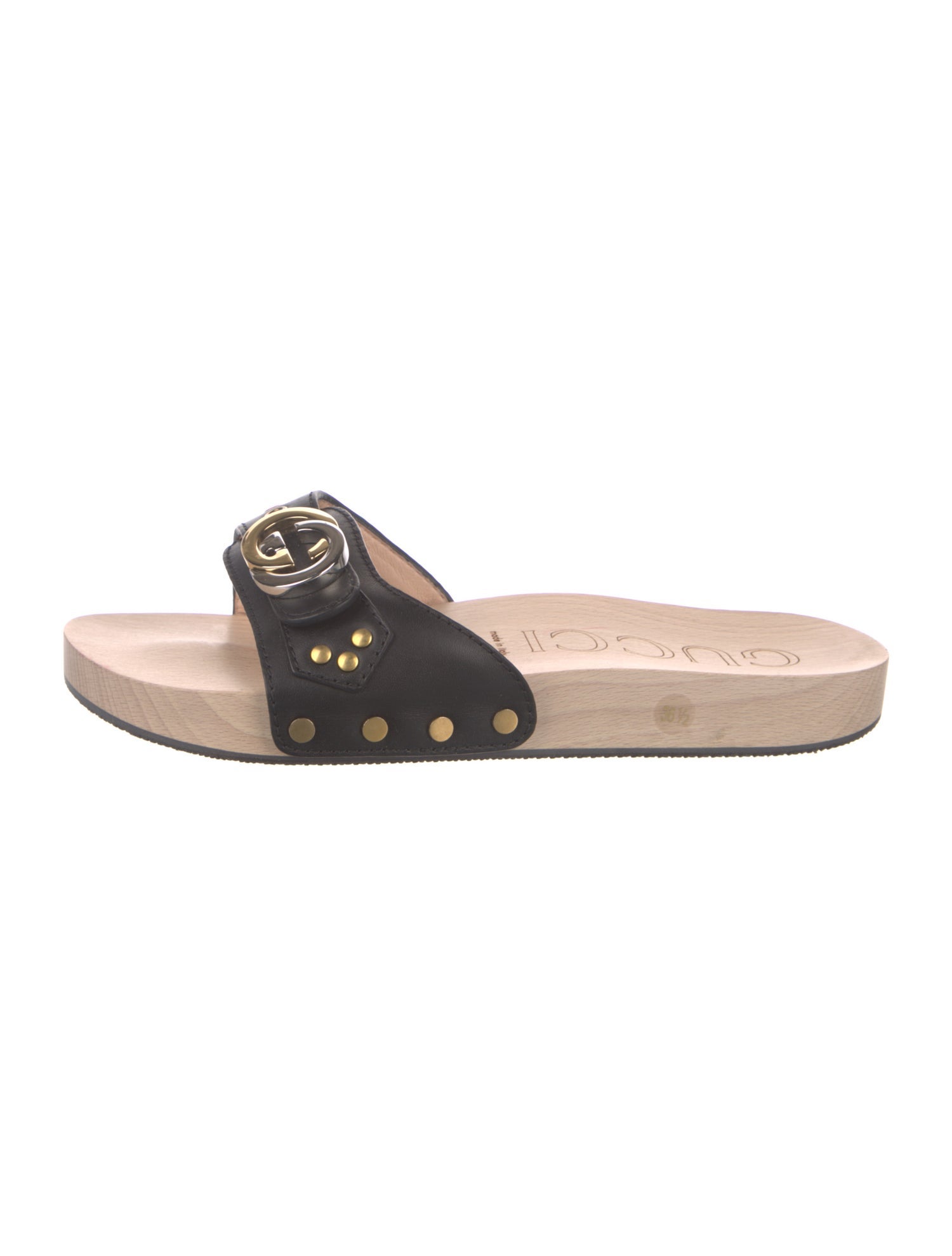 Gucci Interlocking G Logo Leather Slides