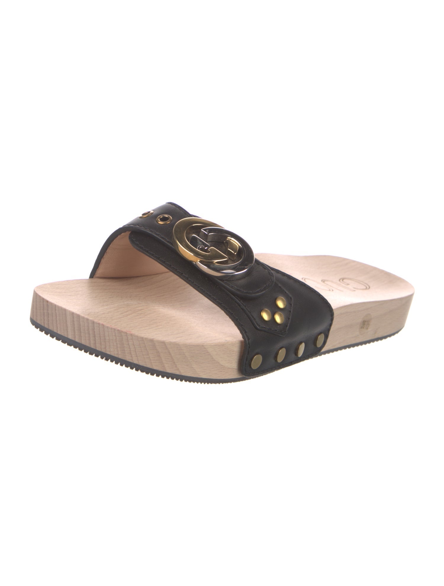 Gucci Interlocking G Logo Leather Slides