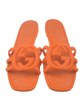 Gucci Interlocking G Logo Rubber Slides