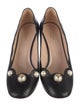 Gucci Faux Pearl Accents Leather Pumps