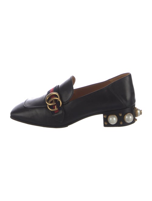Gucci Faux Pearl Accents Leather Pumps