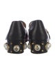 Gucci Faux Pearl Accents Leather Pumps