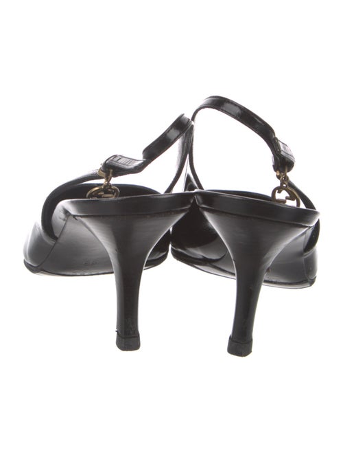 Gucci Interlocking G Logo Leather Slingback Pumps