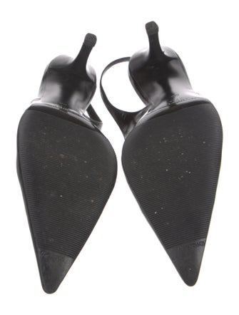 Gucci Interlocking G Logo Leather Slingback Pumps