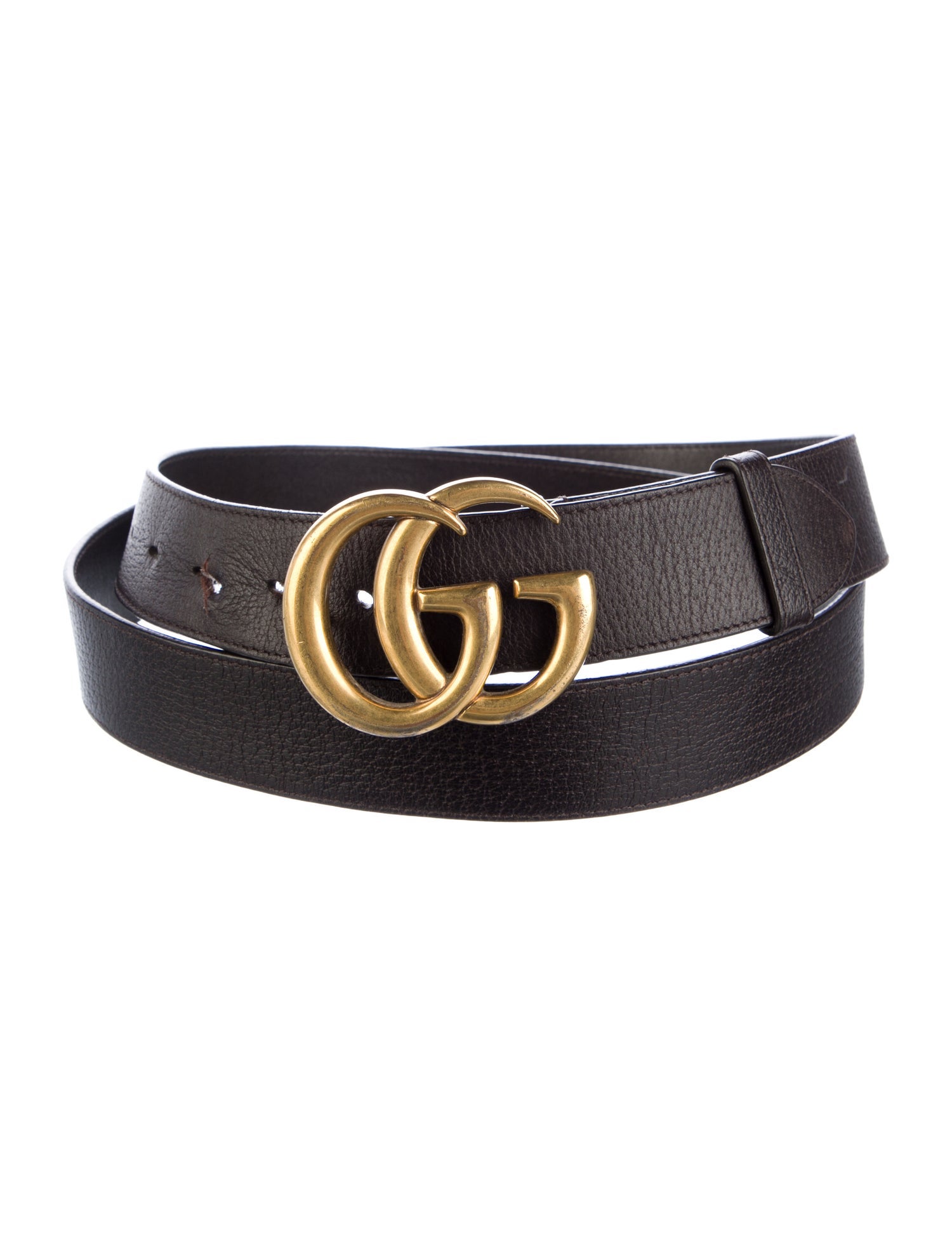 Gucci Double G Logo Leather Waist Belt