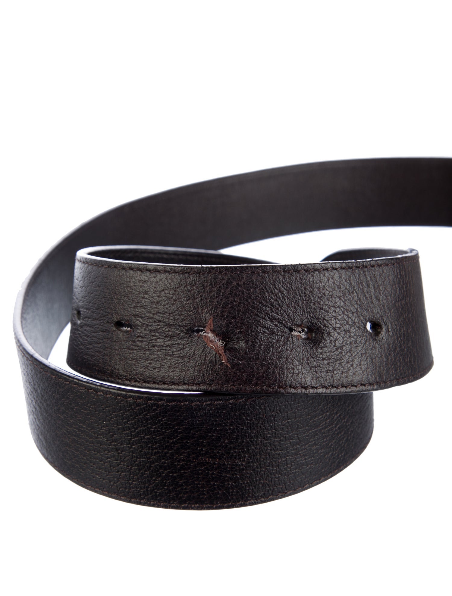 Gucci Double G Logo Leather Waist Belt