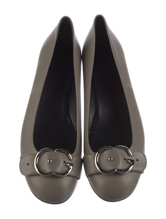 Gucci GG Logo Leather Ballet Flats