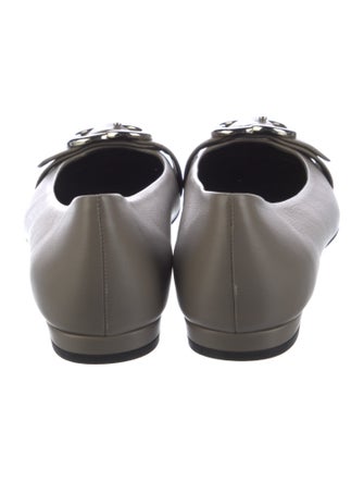 Gucci GG Logo Leather Ballet Flats