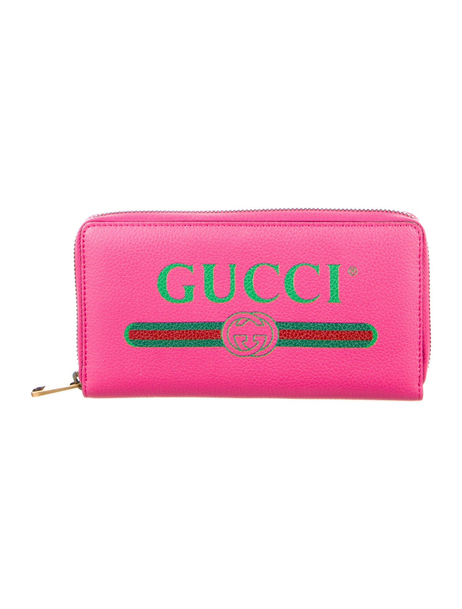 Gucci Web Accent Leather Compact Wallet