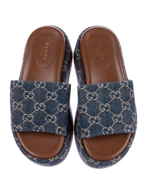 Gucci GG Denim Denim Slides