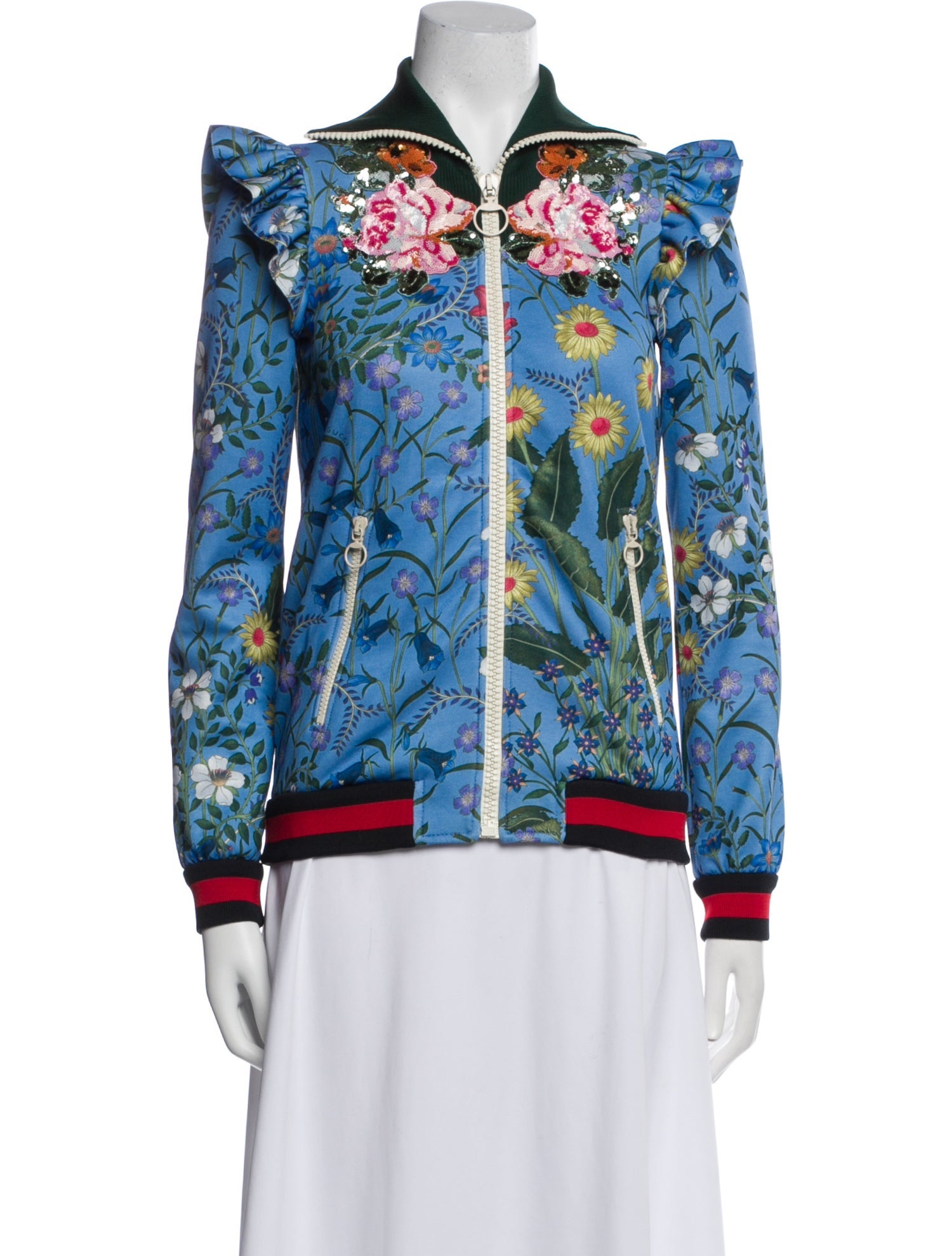 Gucci Floral Print Bomber Jacket